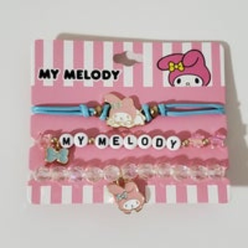My Melody Bead Pink Bracelet Set